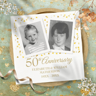 Servilleta De Papel Fotos de la infancia del 50º aniversario de bodas 