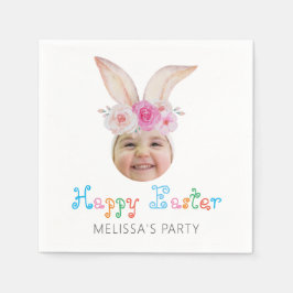 Servilleta De Papel Fotos divertidas Face Easter Watercolor Bunny Ears