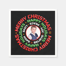 Servilleta De Papel Fotos familiares de ferias navideñas personalizada