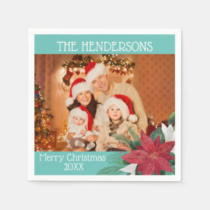 Servilleta De Papel Fotos familiares Fiesta Poinsettia Napkins