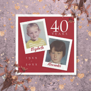 Servilleta De Papel Fotos infantiles del 40º aniversario de bodas de r
