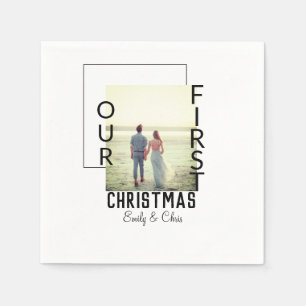 Servilleta De Papel Fotos mínimas de nombre de pareja para la Primera