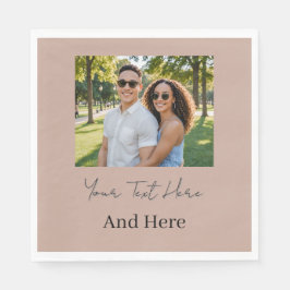 Servilleta De Papel Fotos personalizadas en mocha marrón para la fiest