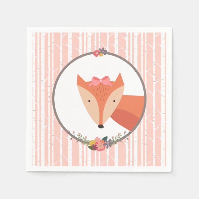 Servilleta De Papel Fox Baby Boy Baby Shower (Anverso)