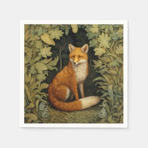 Servilleta De Papel Fox en el bosque, estilo Art Nouveau