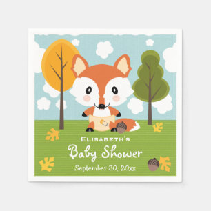 Servilleta De Papel Fox en los pañales Baby Shower
