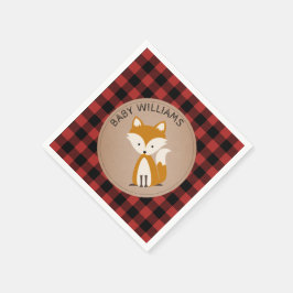Servilleta De Papel Fox Lumberjack Plaid Baby Shower Napkins