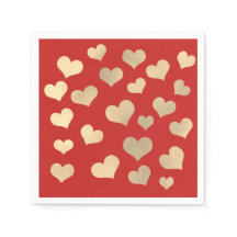 Foxier Gold Rubor Confetti Hearts Vivid Red Bridal