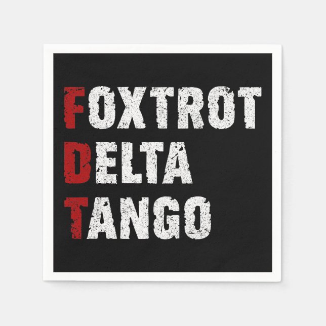 Servilleta De Papel Foxtrot Delta Tango (Anverso)