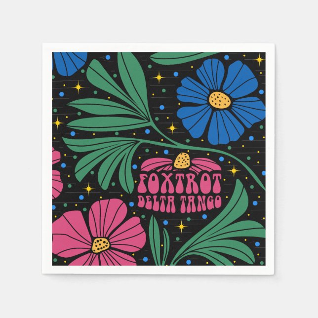 Servilleta De Papel Foxtrot Delta Tango Flower Boho (Anverso)