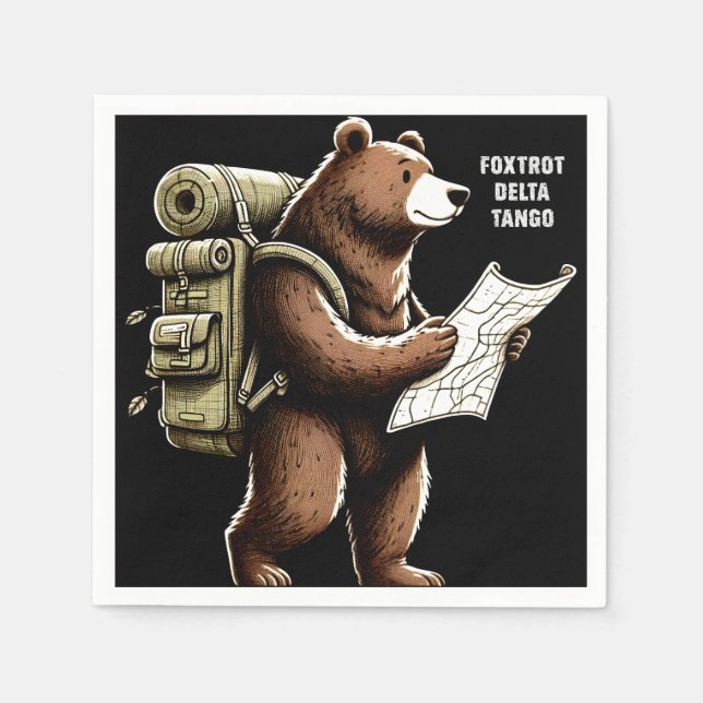 Servilleta De Papel Foxtrot Delta Tango Funny Bear (Anverso)