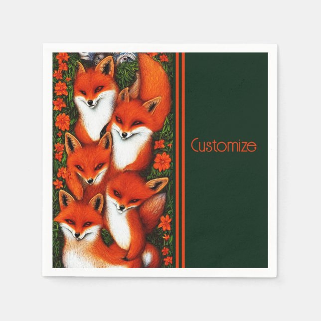 Servilleta De Papel Foxy Fun Green (Anverso)