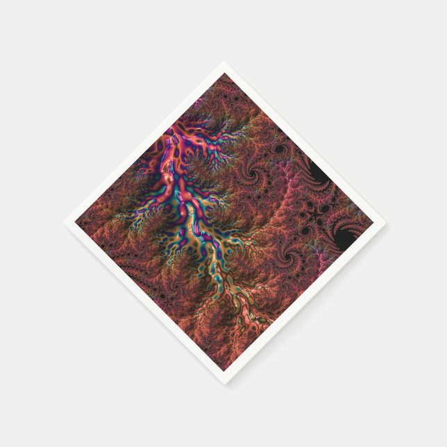 Servilleta De Papel Fractal colorido y seductor Groovy Trippy (Borde)