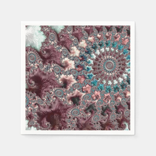 Servilleta De Papel Fractal espiral bohemiana ecléctica retro Groovy (Anverso)