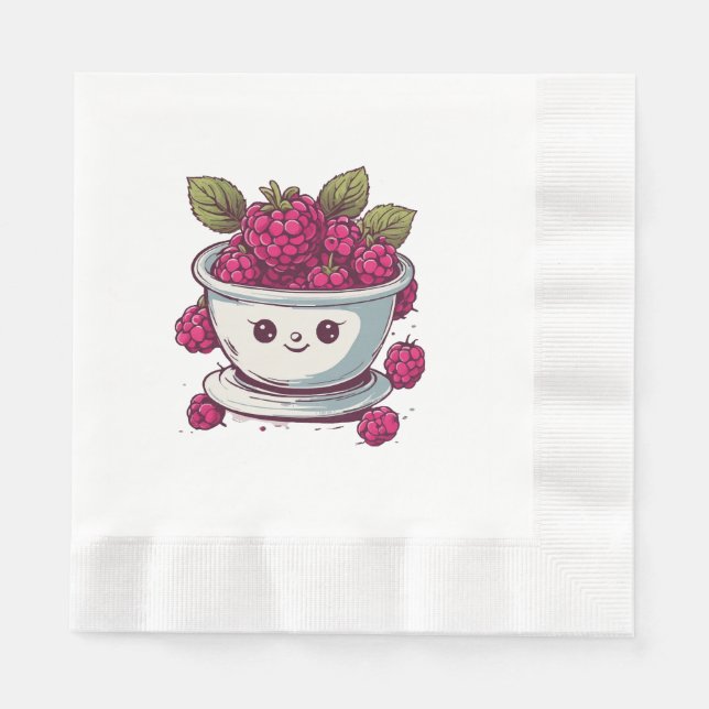 SERVILLETA DE PAPEL FRAMBUESA ADORABLE (Anverso)