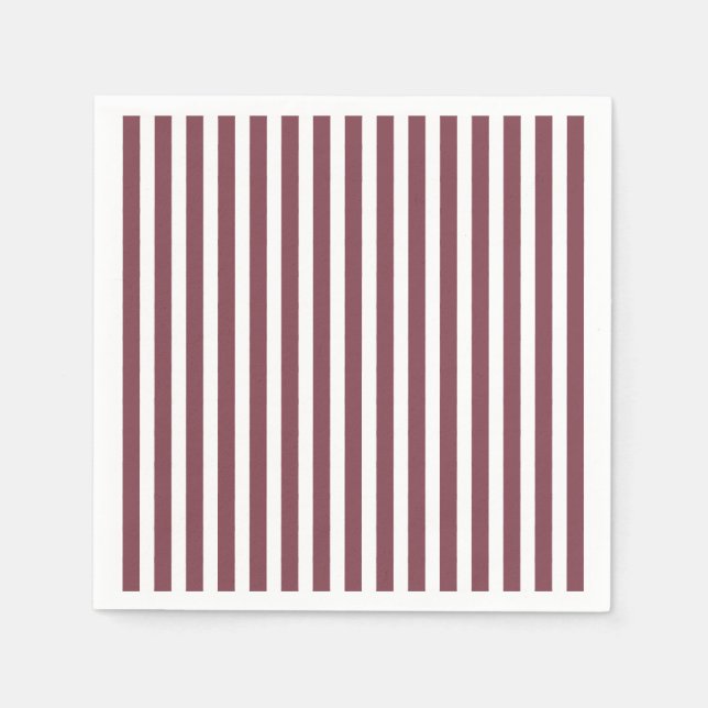 Servilleta De Papel franjas verticales rojas simples (Anverso)