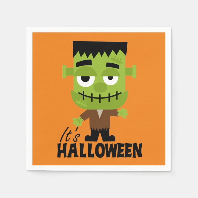 Servilleta De Papel Frankenstein es Halloween (Anverso)