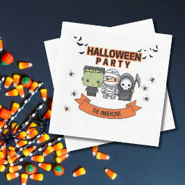 Servilleta De Papel Frankenstein Mummy Grim Reaper Spooky Halloween