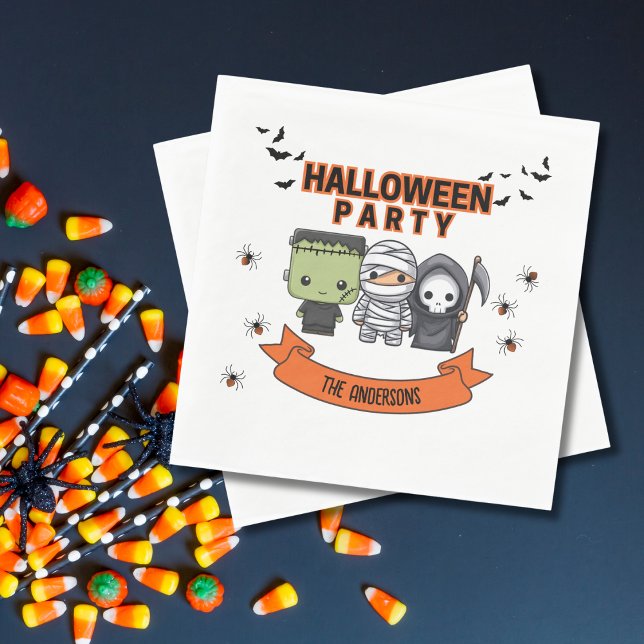 Servilleta De Papel Frankenstein Mummy Grim Reaper Spooky Halloween (Subido por el creador)