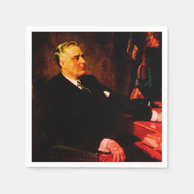 Servilleta De Papel Franklin D. Roosevelt, presidente demócrata de FRD (Anverso)