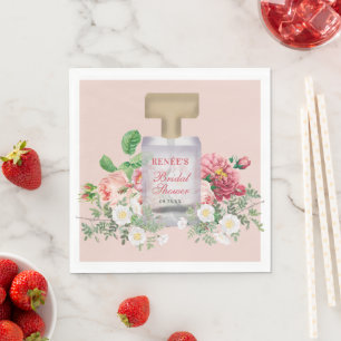 Servilleta De Papel Frasco de perfume rosa sonrosado para ducha nupcia