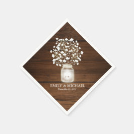 Servilleta De Papel Frasco rústico de albañil floral