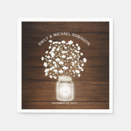 Servilleta De Papel Frasco rústico de albañil floral