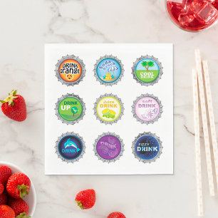 Servilleta De Papel Frascos de refresco coloridos