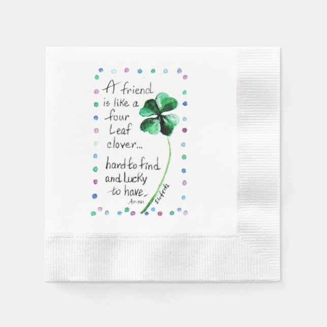 Servilleta De Papel Frase simple Un amigo es como un amante de las cua (Anverso)