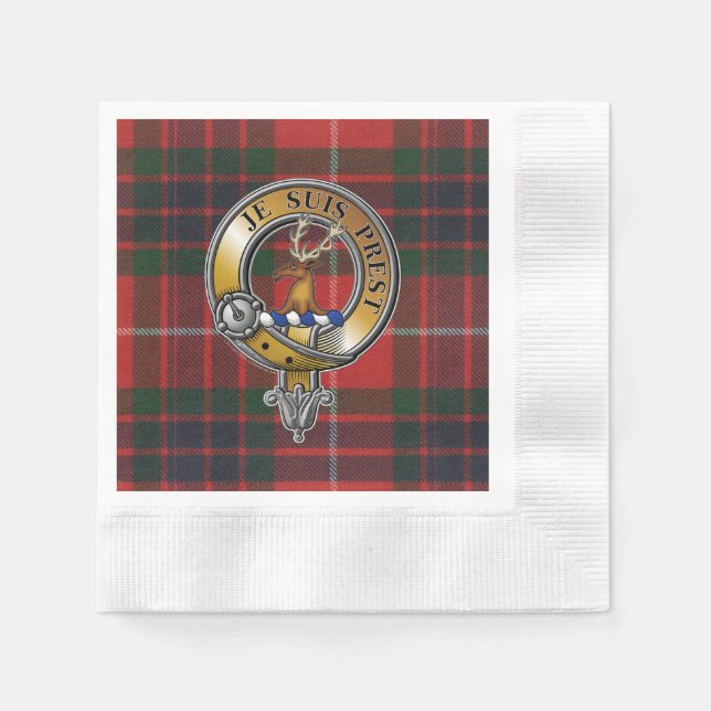 Servilleta De Papel Fraser Lovat Tartan & Badge (Anverso)