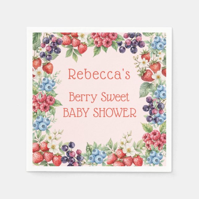 Servilleta De Papel Fraude de Berry Sweet Baby Shower (Anverso)