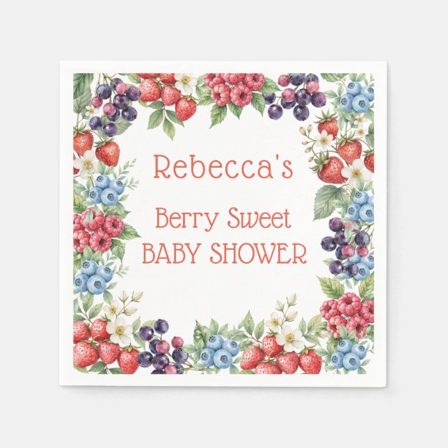 Servilleta De Papel Fraude de Berry Sweet Baby Shower (Anverso)