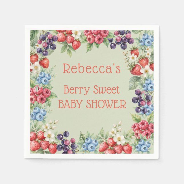 Servilleta De Papel Fraude de Berry Sweet Baby Shower (Anverso)