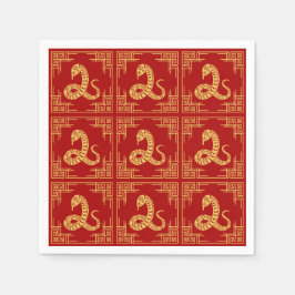 Servilleta De Papel Fraude griego de marco de serpiente de oro rojo