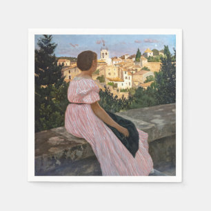Servilleta De Papel Frederic Bazille - El vestido rosa