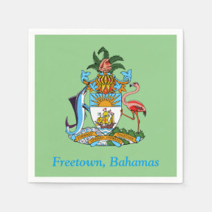 Servilleta De Papel Freetown, Bahamas con escudo de armas (Eleuthera)