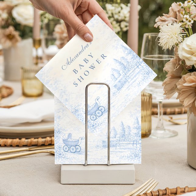 Servilleta De Papel French Blue Toile Baby Shower (Subido por el creador)