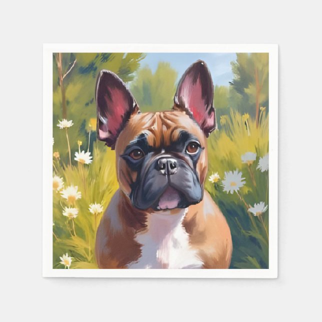 Servilleta De Papel French Bulldog | Pet Painting Dog (Anverso)