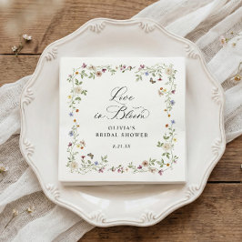 Servilleta De Papel French Wildflower Love in Bloom Bridal Shower