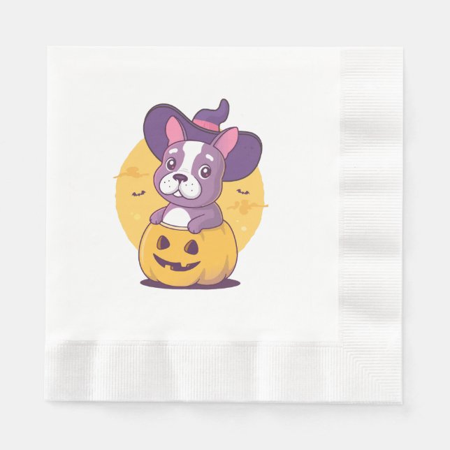 Servilleta De Papel Frenchie Halloween (Anverso)