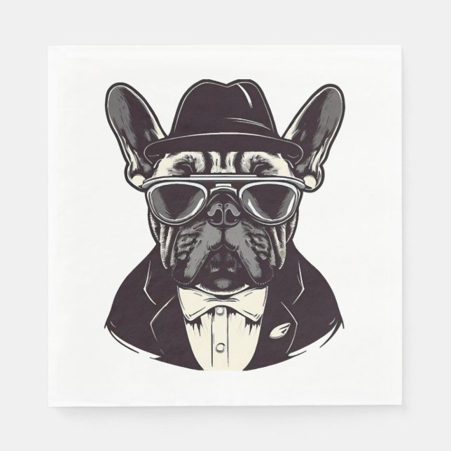 Servilleta De Papel Frenchie The Gangster (Anverso)