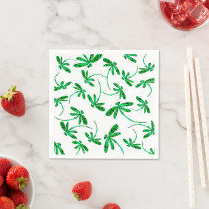 Servilleta De Papel Frenesí de libélula verde neón