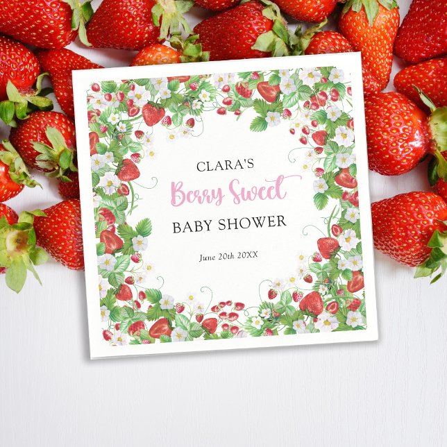 Servilleta De Papel Fresa Baby Shower Berry Sweet Napkins (Subido por el creador)