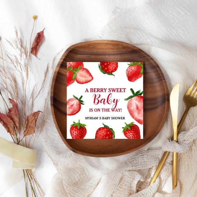 Servilleta De Papel Fresa Berry Dulce Bebé ducha En camino (Subido por el creador)