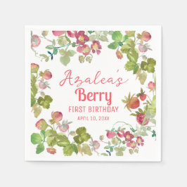 Servilleta De Papel Fresa Berry Fiesta de primer cumpleaños