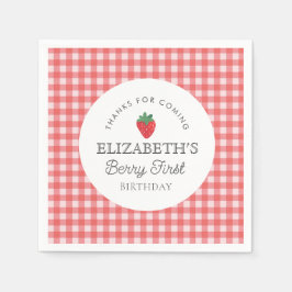 Servilleta De Papel Fresa Berry primer cumpleaños de picnic