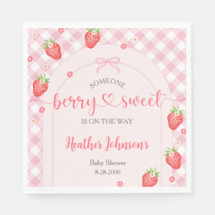 Servilleta De Papel Fresa Berry Sweet Baby Girl Baby Shower