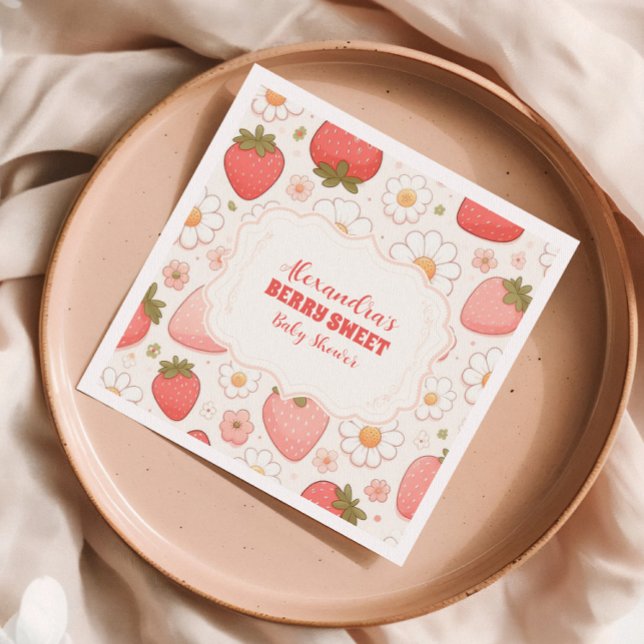 Servilleta De Papel Fresa Berry Sweet Baby Shower (Subido por el creador)