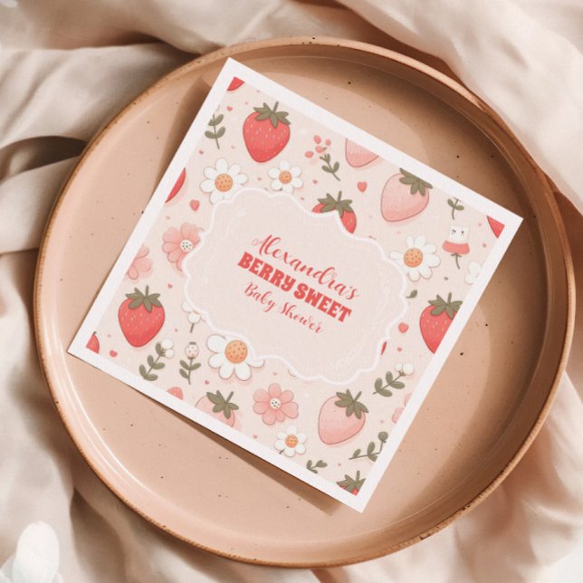 Servilleta De Papel Fresa Berry Sweet Baby Shower (Subido por el creador)