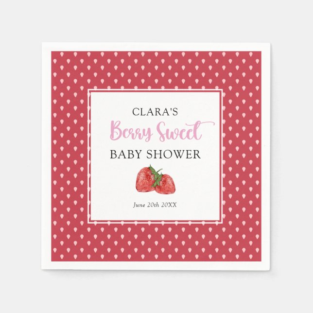 Servilleta De Papel Fresa Berry Sweet Baby Shower (Anverso)